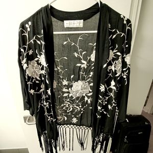 Abercrombie Floral Embroidered Kimono